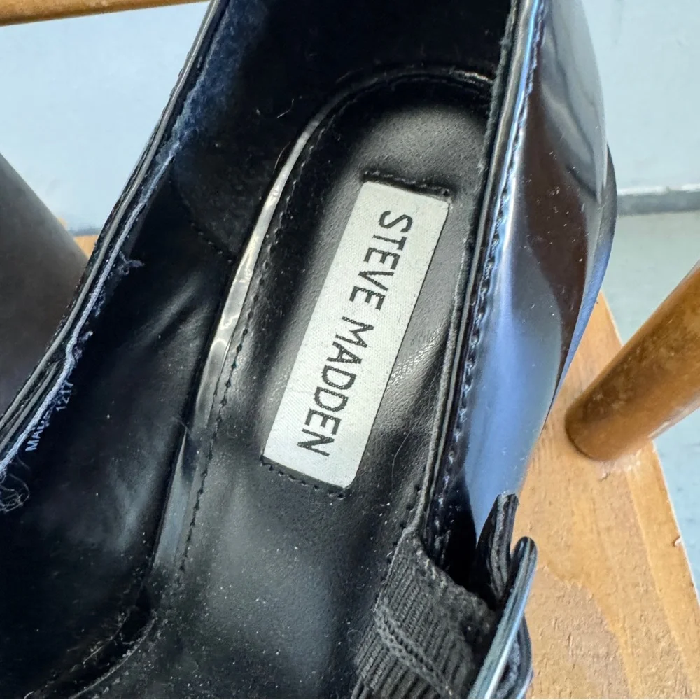 y2k Mary Jane platform black faux leather 9.5M shoes Steve Madden goth grunge